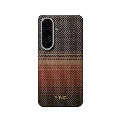 Handyhülle PITAKA Ultra Dünn Aramidfaser Rot Braun mit Magnetring für Galaxy S26 Plus