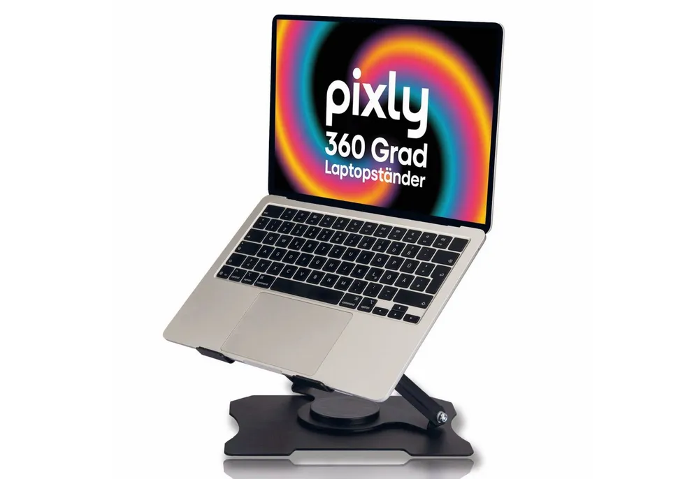 pixly Monitor-Halterung Laptop Ständer 360 Grad, (Universell für 11-17,4 Zoll Notebooks & Tablets, Höhenverstellbarer Laptop-Halter)