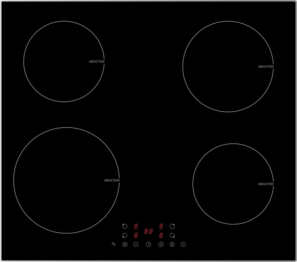 PKM Induktions-Kochfeld PKM IN-Serie IN4BGN, Booster-Funktion Stop+Go-Funktion Kindersicherung Timer b