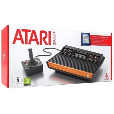 Plaion Atari 2600 Plus Retro Konsole HDMI 10-in-1 Cartridge Schwarz Orange