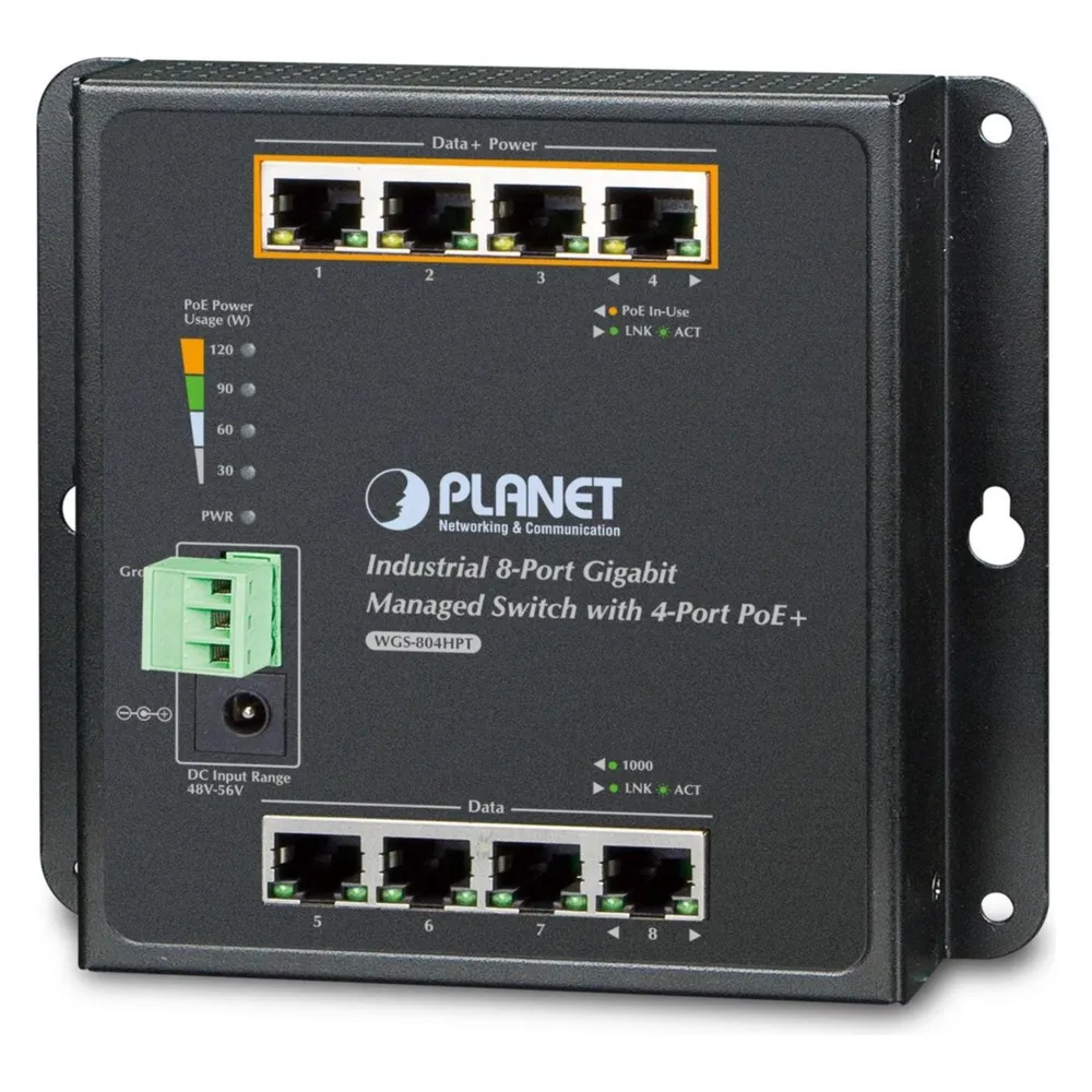 Verwalteter Switch PLANET WGS-804HPT 8 Ports PoE+ Wandmontage