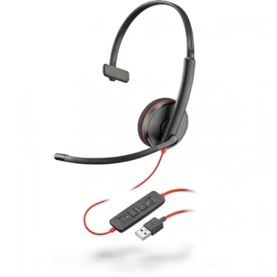 Plantronics Blackwire C3210 UC Headset mit USB-Mikrofon schwarz