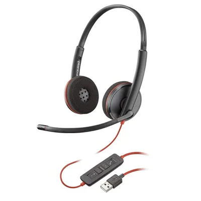 POLY Blackwire 3220 Stereo USB-A Headset (Bulk) Kopfhörer Kabelgebunden Kopfband Büro/Callcenter USB Typ-A Schwarz