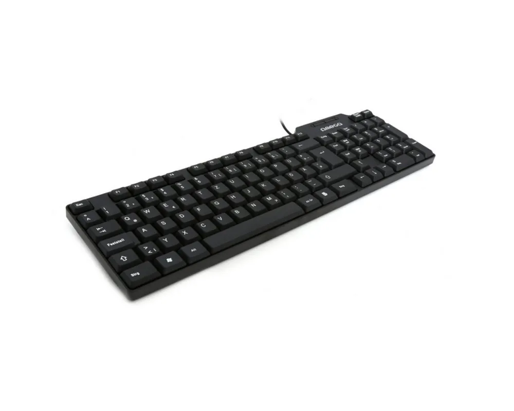 Platinet Omega OK-05 Tastatur QWERTZ DE USB Schwarz kompakte PC-Tastatur ergonomische Tastatur (Klassische kabelgebundene Tastatur mit leisem Tastenanschlag)