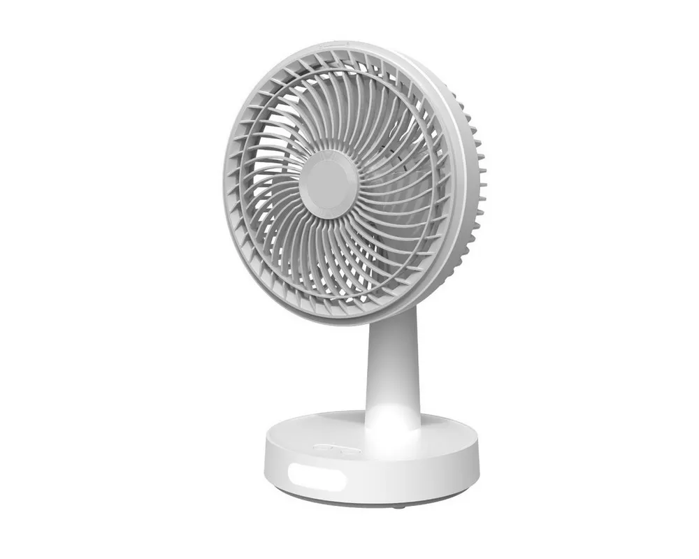Platinet Tischventilator PRDF0536, 16 cm Durchmesser, Akku Ventilator mit LED Nachtlicht und Swing