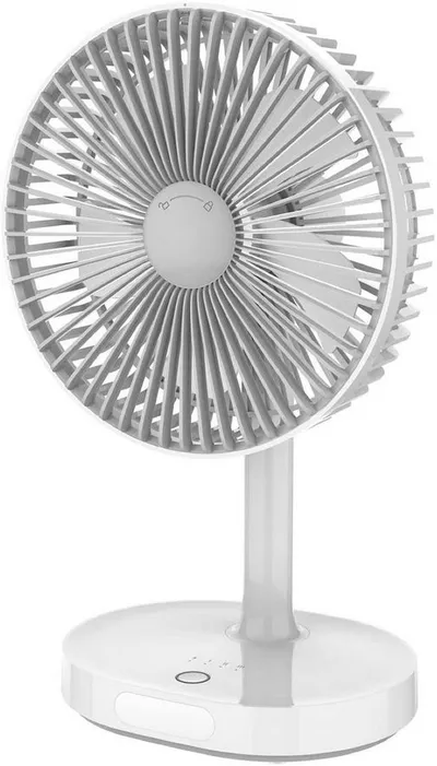 Platinet Tischventilator Tischventilator mit LED-Beleuchtung 3000mAh Akku Ventilator 3 Stufe, Eingebaute Nachtlampe Micro-USB-Anschluss