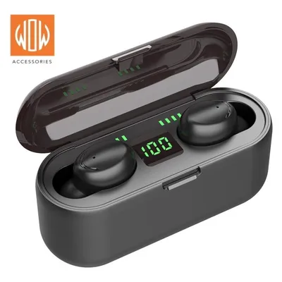 Platinet WoW F9 Sport & Leisure Super Fit TWS Bluetooth 5.1 Stereo-Kopfhörer mit HD-Mikrofon, LED-Aufladung
