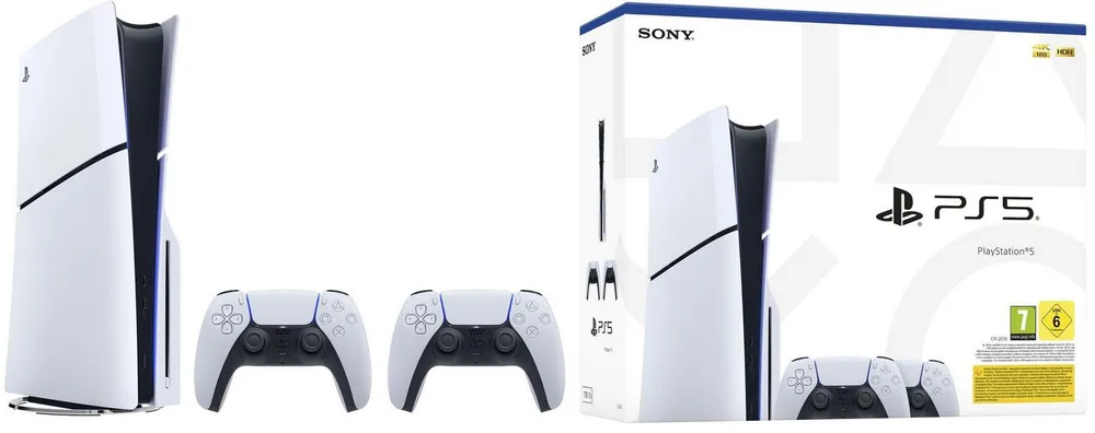 Playstation PS5 Konsole Slim Laufwerk inkl. 2 DualSense Wireless-Controller 1TB