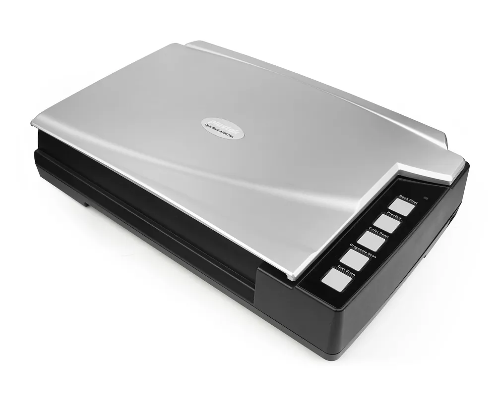 Scanner Plustek OpticBook A300 Plus A3 600 DPI CCD LED USB Schwarz Silber