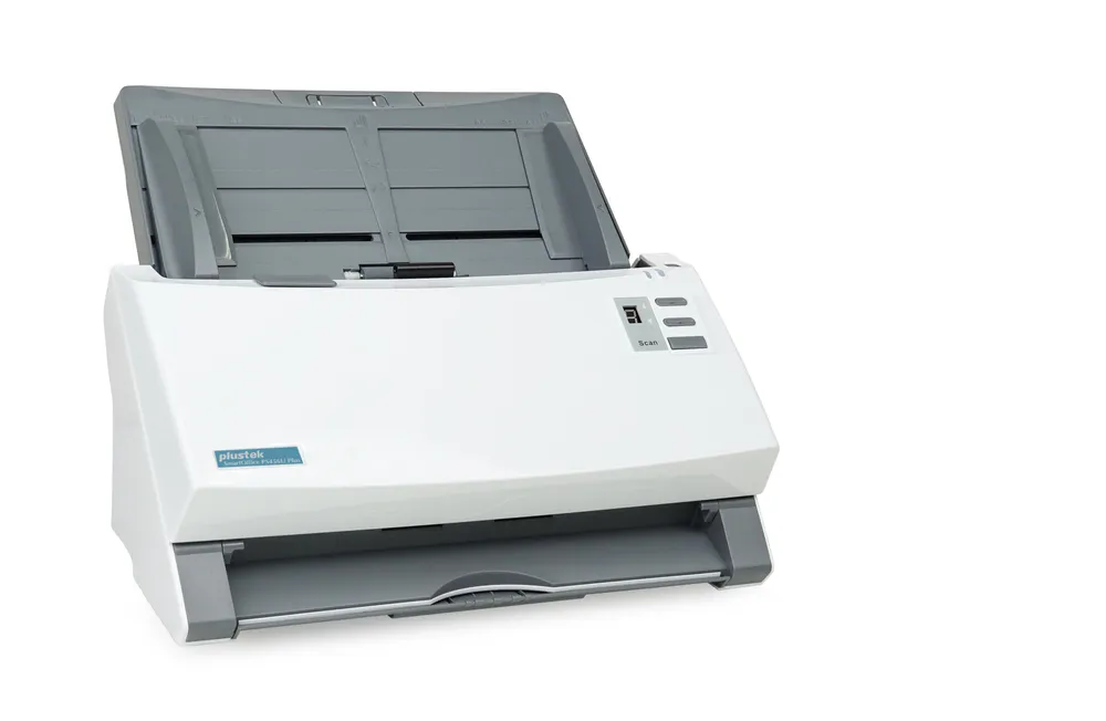 Scanner Plustek SmartOffice PS456U Plus 600 x 600 DPI Duplex ADF Grau Weiß