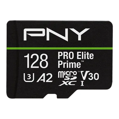 PNY PRO Elite Prime 128 GB 200 MB/s UHS-I U3 V30 A2 MicroSDXC-Karte mit SD-Adapter