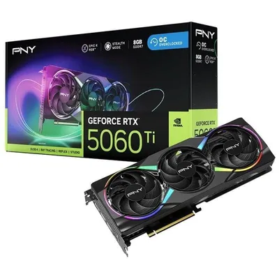 Grafikkarte PNY GeForce RTX 5060 Ti EPIC-X RGB OC 8GB GDDR7 Reflex 2 RTX AI DLSS4