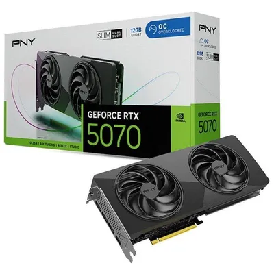 Grafikkarte PNY GeForce RTX 5070 Dual-Fan Slim OC 12GB GDDR7 Reflex 2 RTX AI DLSS4