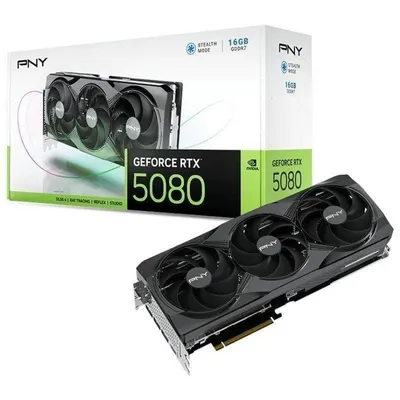 Grafikkarte PNY GeForce RTX 5080 Triple Fan 16GB GDDR7 Reflex 2 RTX AI DLSS4