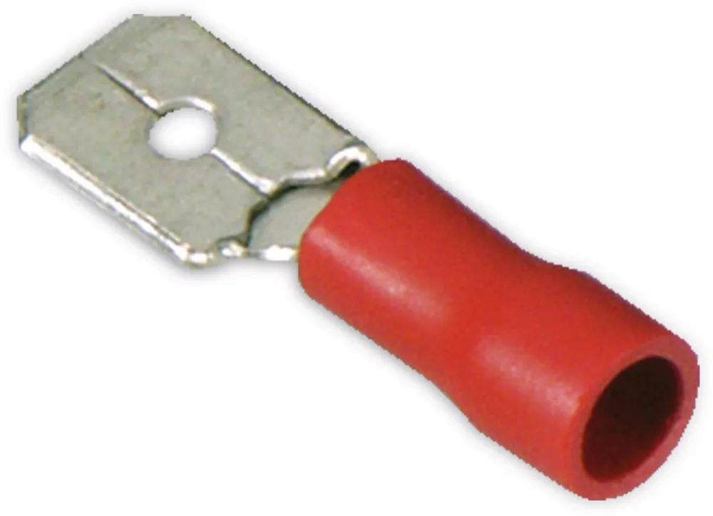 Flachstecker, 6,3 mm, rot, 10 Stück