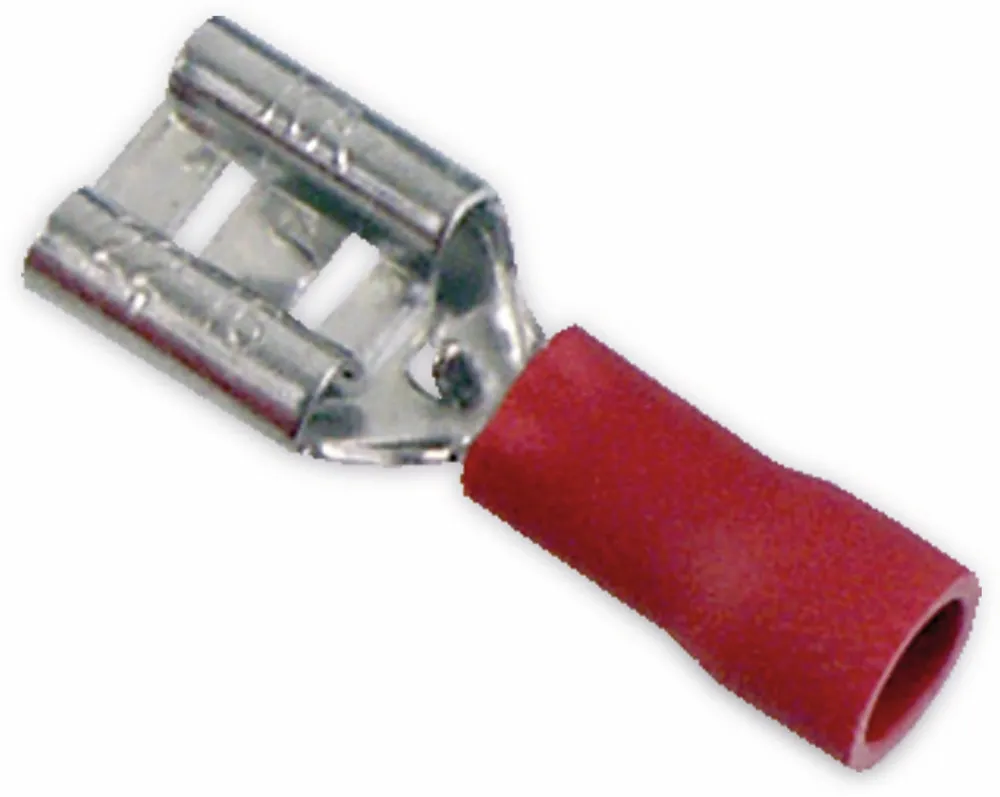 Flachsteckhülsen, 6,3 mm, 1,5 mm², rot, 10 Stück