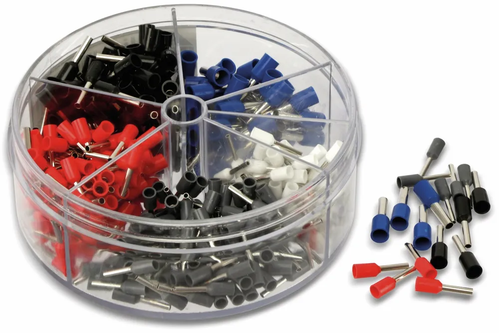 Sortiment Aderendhülsen 0,5 mm² - 2,5 mm², 400 Stück, in Kunststoffbox