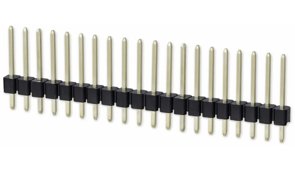 Stiftleiste, 1 x 20, 2,54 mm, gerade, 0,8µ Au (Gold), 5 Stück