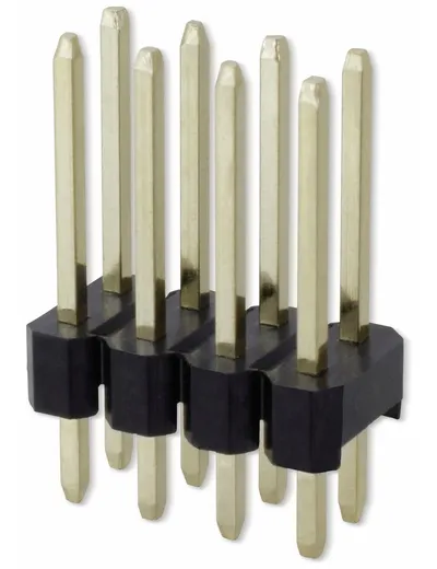 Stiftleiste, 2 x 4, 2,54 mm, gerade, 0,8µ Au (Gold), 5 Stück