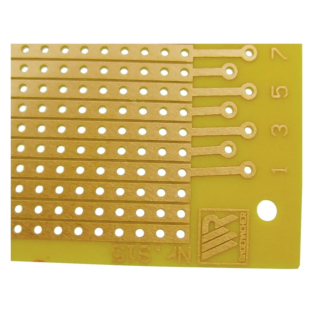 Streifenrasterplatine 160 x 100mm, RM 2,54