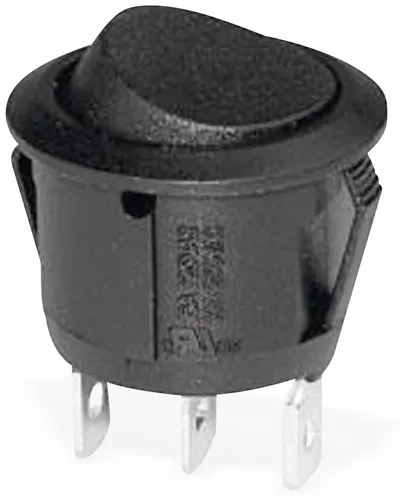 Wippenschalter 1xU 250V 10A sw, Ø 20,2 mm