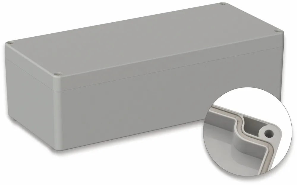 POLLIN, ABS Gehäuse, 340 x 150 x 100 mm, IP65, Lichtgrau