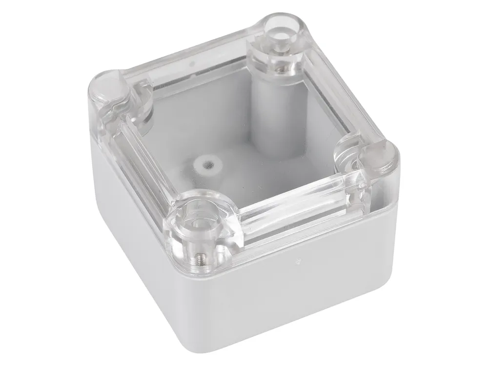 POLLIN ABS-Gehäuse 4U63050504437, 51x49x36 mm, IP65, Glasklarer Deckel