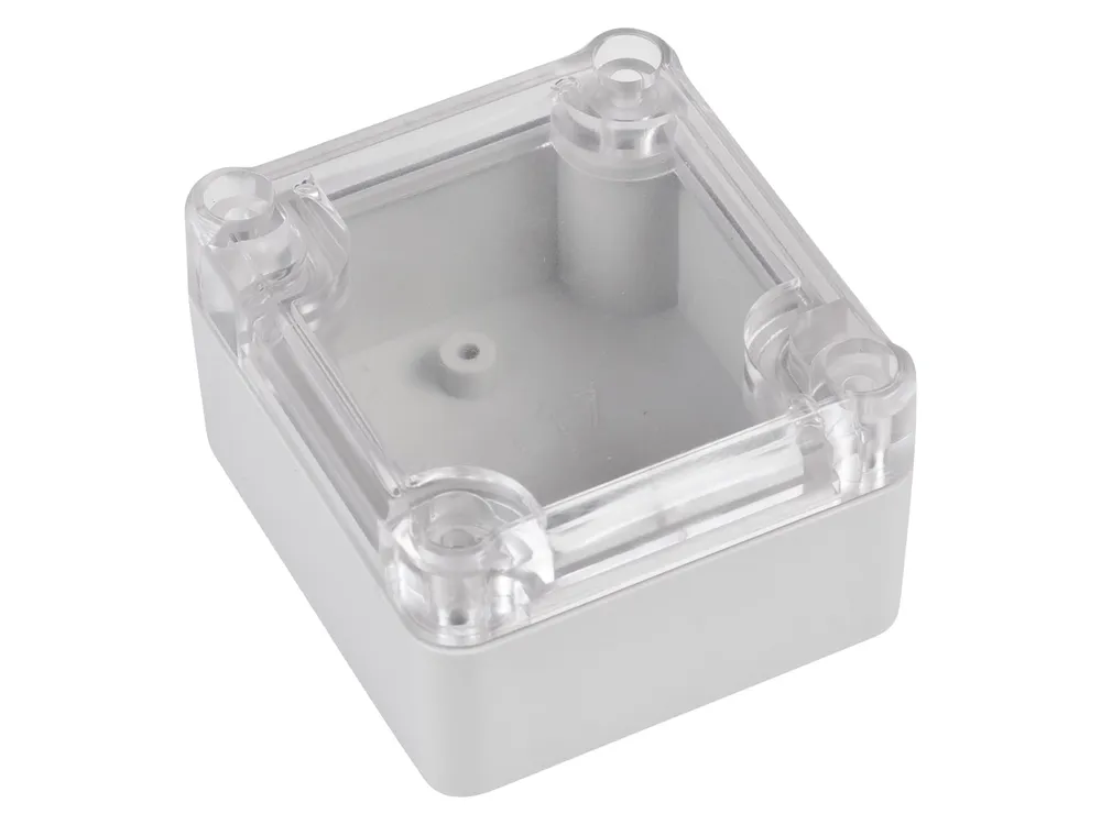 POLLIN ABS-Gehäuse 4U63060604037, 63x57x37 mm, IP65, Glasklarer Deckel