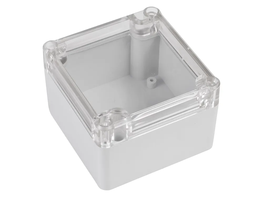 POLLIN ABS-Gehäuse 4U63080806437, 82x80x55 mm, IP65, Glasklarer Deckel