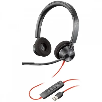 Poly Blackwire 3320 Schwarzer USB-Kopfhörer