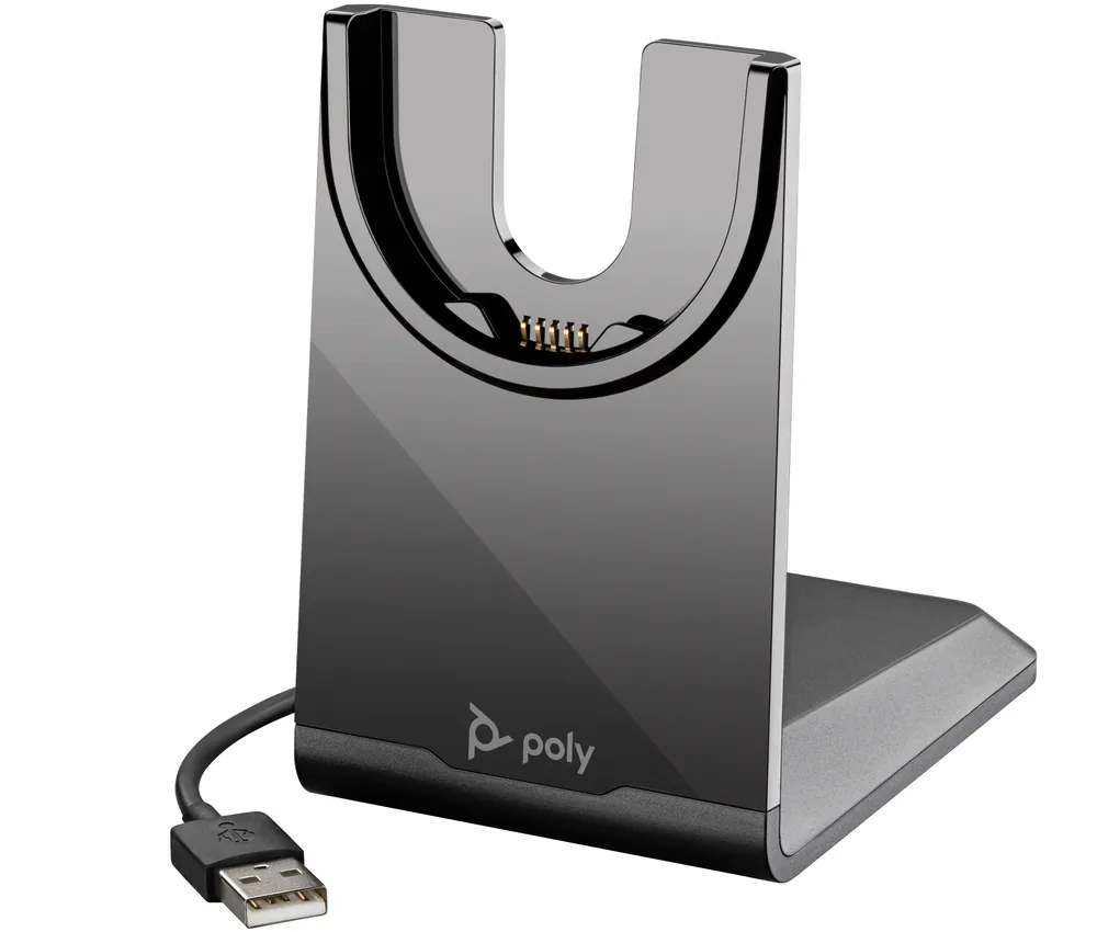 Ladestation Poly Voyager USB-A für Headsets, Ladehalterung, Schwarz