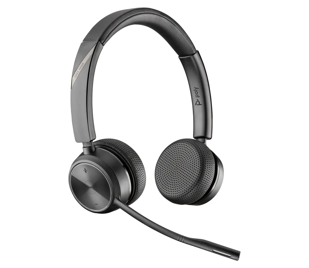 Kopfhörer POLY Savi 7220 Wireless DECT Office Noise Cancelling, Stereo Schwarz