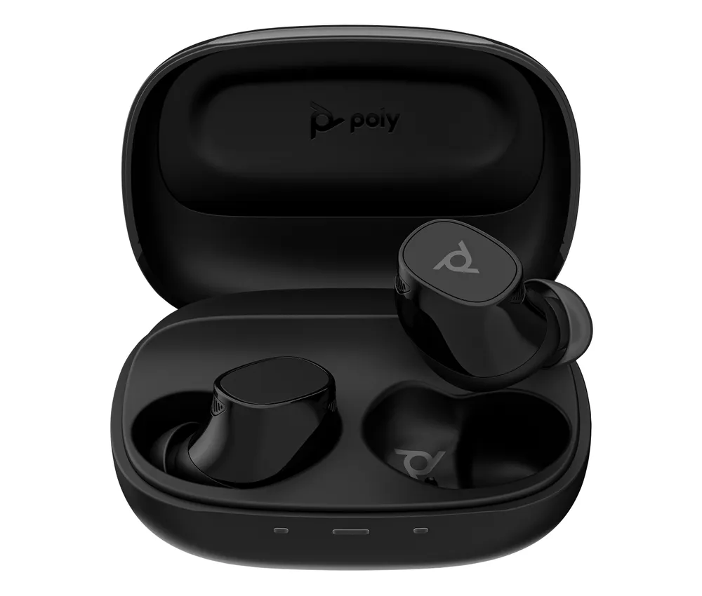 Kopfhörer Poly Voyager Free 20 kabellos Bluetooth mit Geräuschunterdrückung, Ladecase, Schwarz