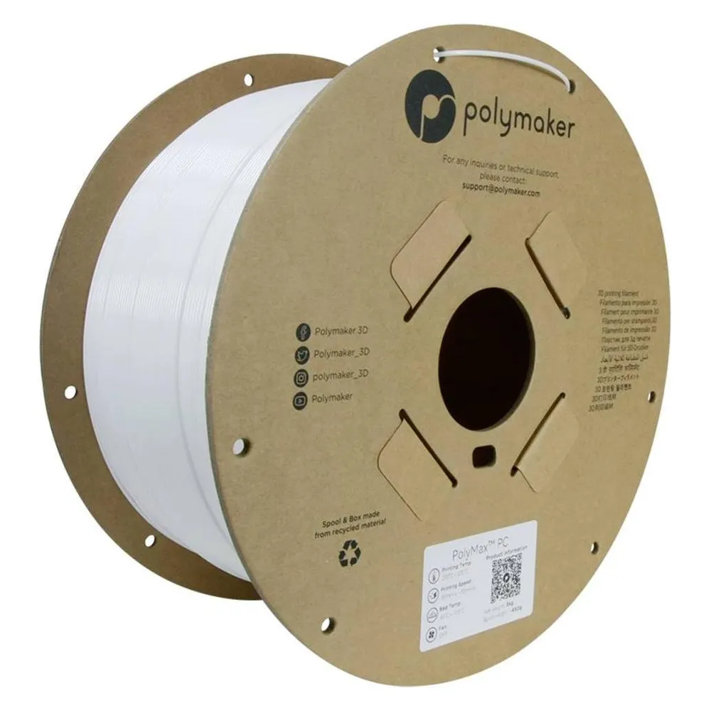 Filament Polycarbonat Polymaker PC02006 Weiss 1