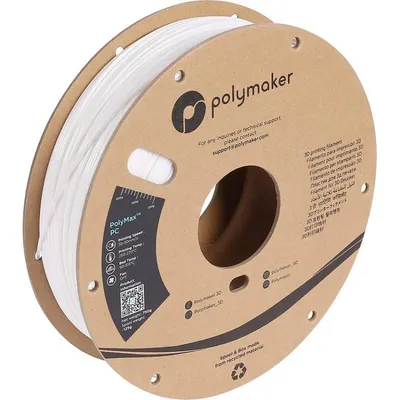 Filament Polycarbonat Polymaker PC02006 Weiss 1,75 mm 3 kg Hohe Festigkeit