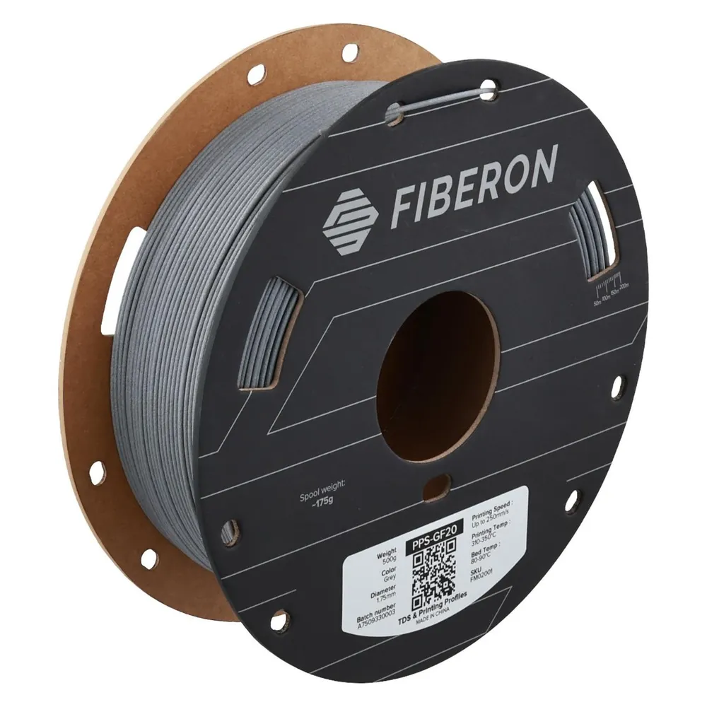 Filament PPS Polymaker Fiberon FM02001 Grau Silber 1