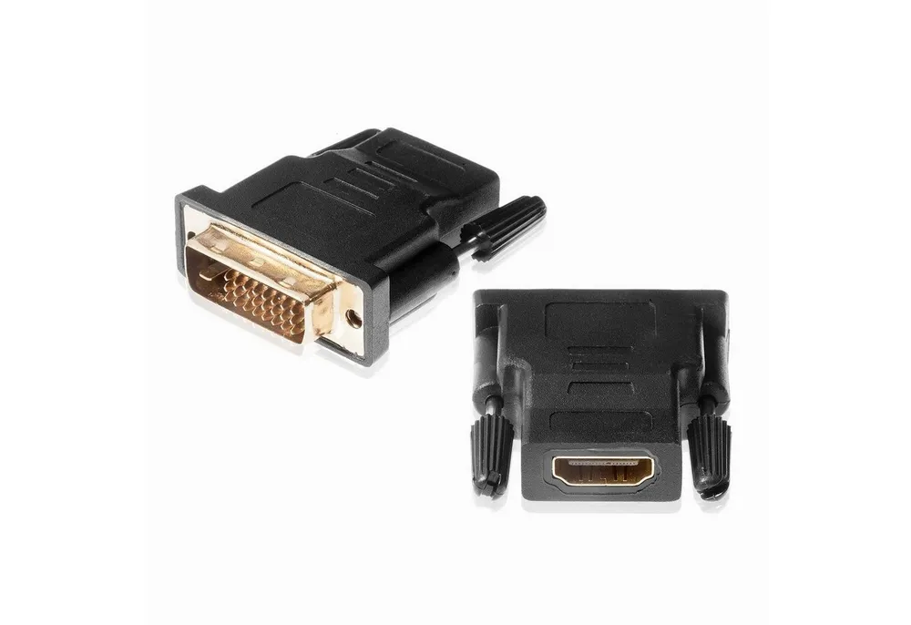 Poppstar Adapter (HDMI Buchse auf DVI-D Stecker 24+1 Pin) HDMI-Adapter DVI-D zu HDMI, 1x für Anschluss von HDMI-Kabel an TV und Monitor, vergoldete Kontakte