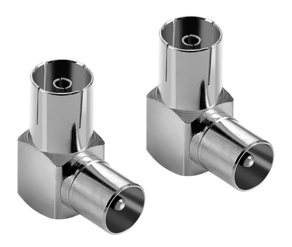 Poppstar Antennen Winkeladapter (90 Grad gewinkelt) TV-Adapter, IEC-Antennenstecker auf Buchse Winkelstecker für Antennenanschlüsse