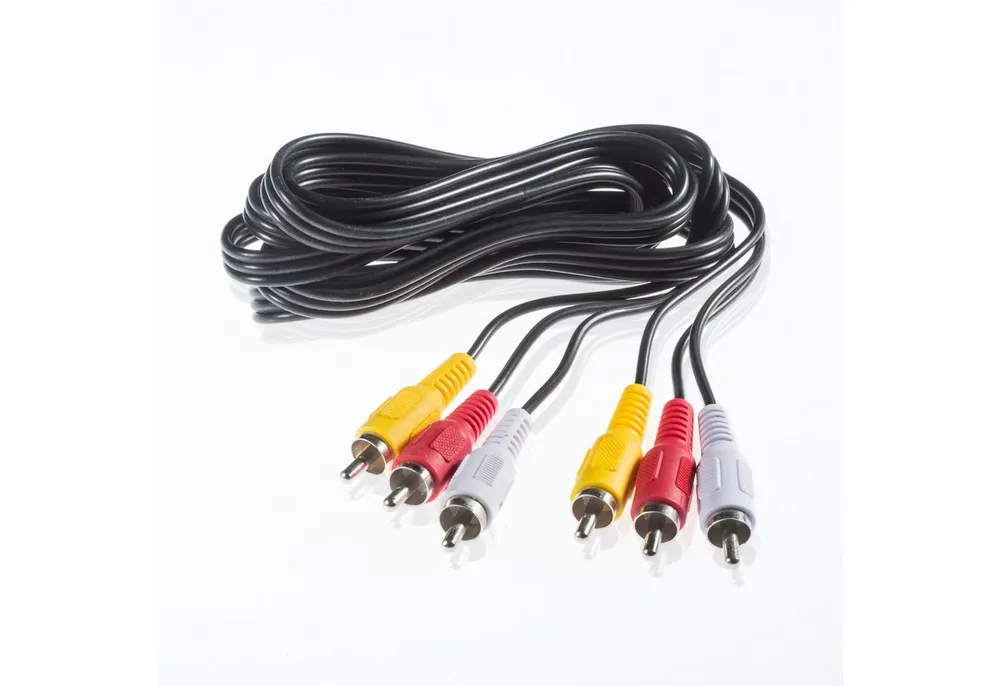 Poppstar Audio- & Video-Kabel, 3x AV-Cinch auf 3x Cinch-Stecker (Rot, Weiß, Gelb)