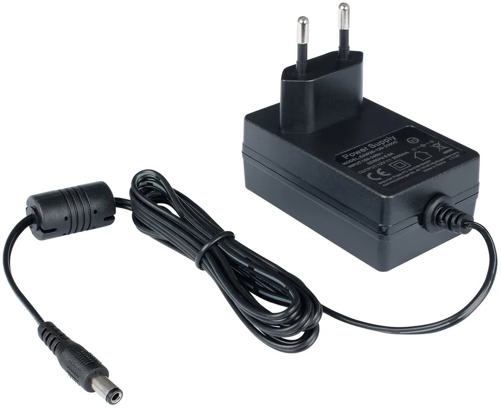Poppstar Steckernetzteil 12V 2A (5,5/2,1mm) Adapter Universal-Netzteil (Stromadapter für externe Festplatten-Gehäuse, Dockingstation, 150cm)