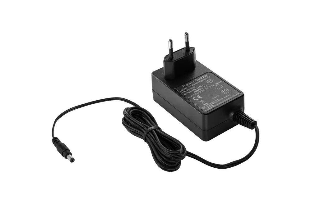 Poppstar Steckernetzteil AC DC 12V 3A (5,5/2,5mm Stecker) Stromadapter Universal-Netzteil (Adapter für externe Festplatten-Gehäuse, Dockingstation uvm., 150cm)