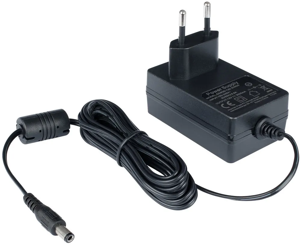 Poppstar Universal AC DC Netzteil Steckernetzteil 12V 2A (2000mA, 5,5/2,5mm) Universal-Netzteil (Strom-Adapter für externe Festplattengehäuse, Dockingstation)
