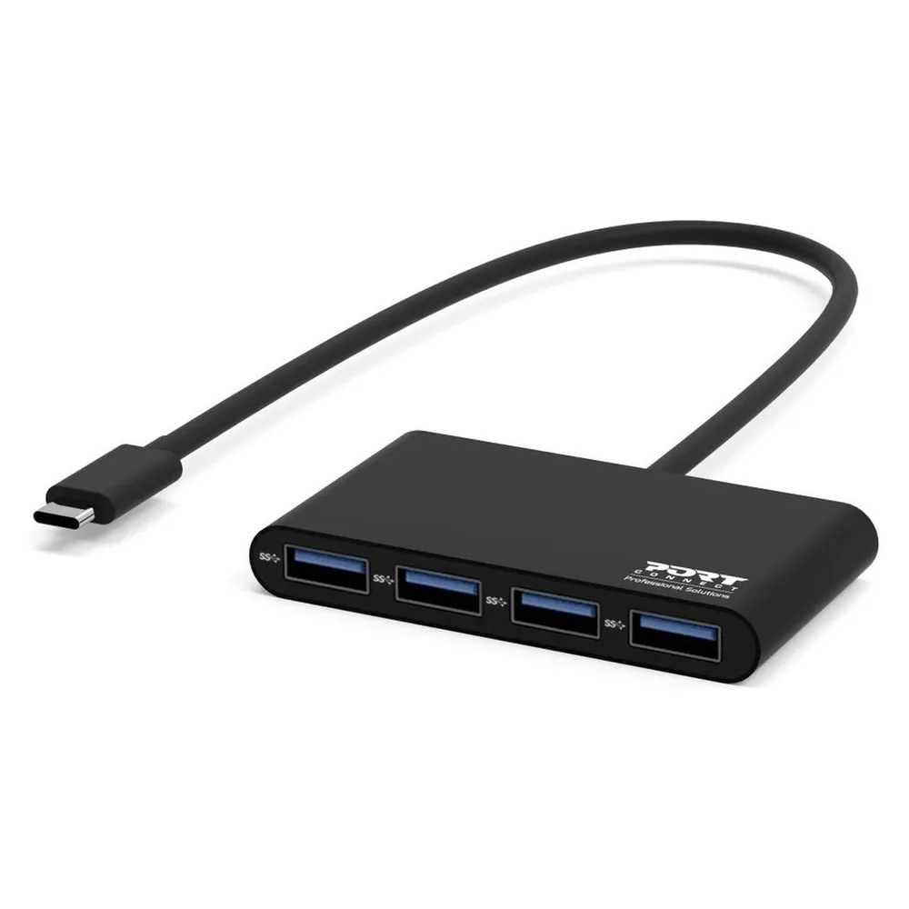 Hub Port Designs 4 Ports 5000 Mbit/s USB 3.2 Gen 1 900123 Schwarz ABS