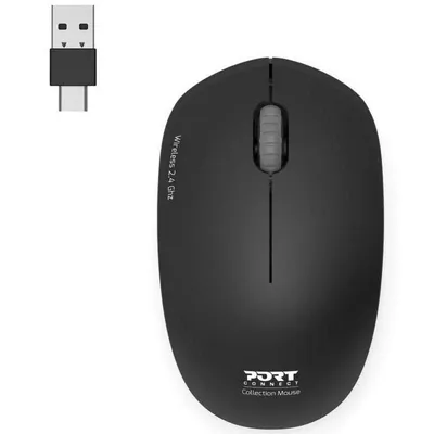 Maus Port Designs 900540 RF Wireless 1600DPI Schwarz kompakt Ambidextrous