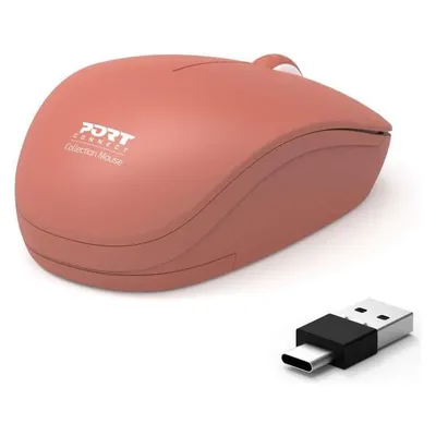 Maus Port Designs 900542 Funk RF 1600DPI Rot USB-A USB-C Ambidextrous