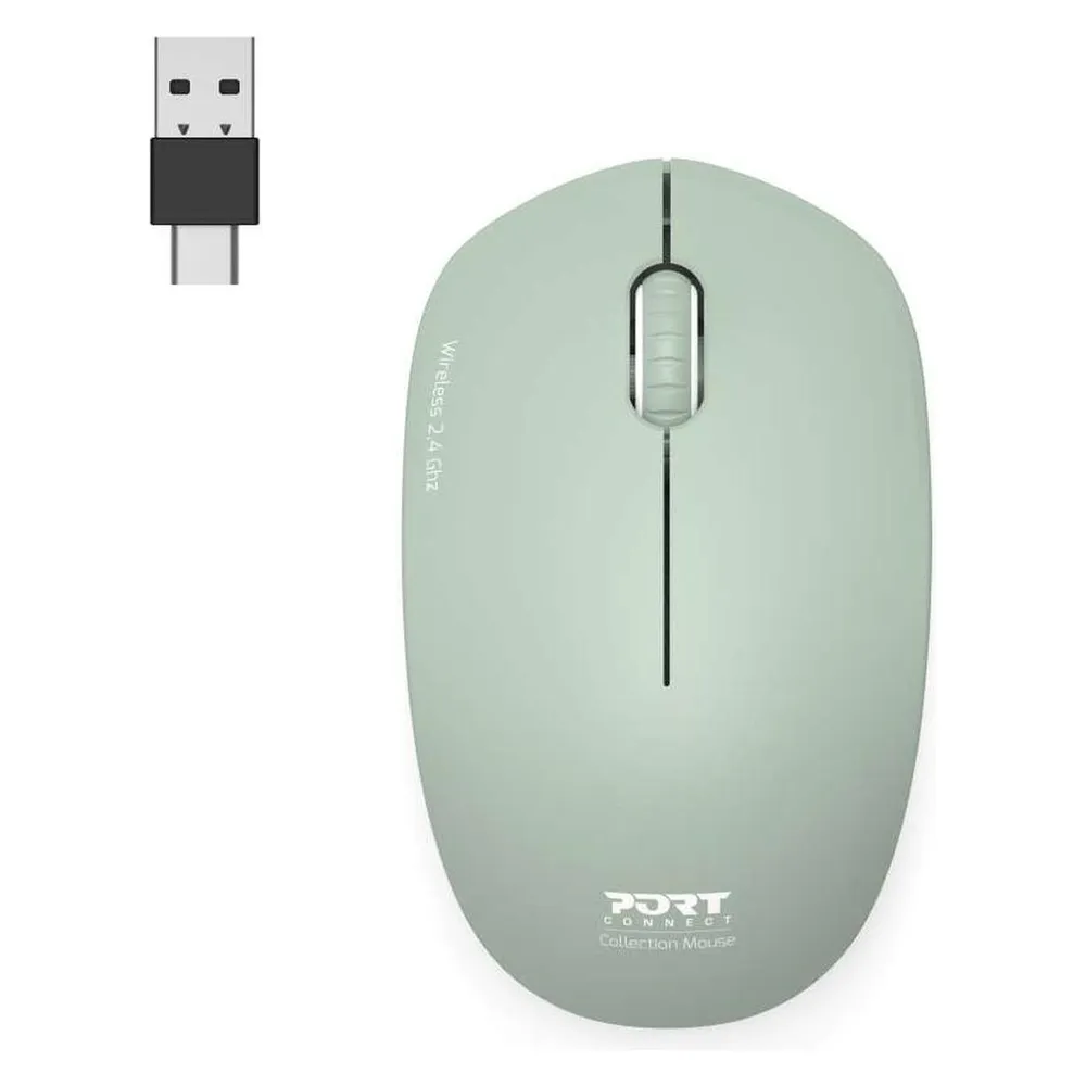 Ratón PORT DESIGNS 900543 RF Wireless 1600DPI Grün Ambidextrous