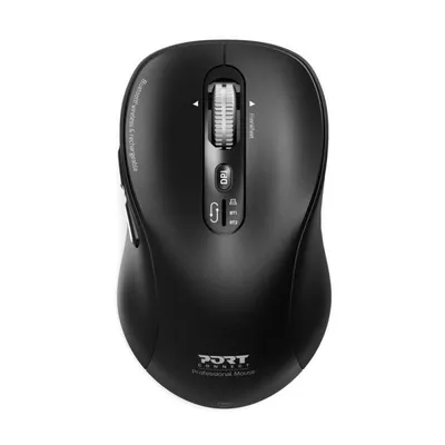 Maus Port Designs 900707C RF Wireless Bluetooth 3200 DPI Schwarz Wiederaufladbar