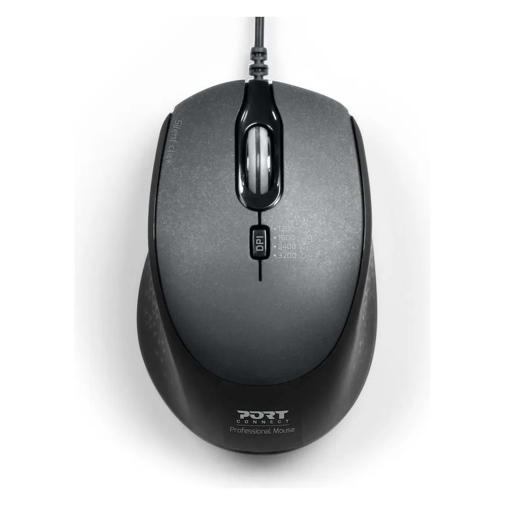 Port Designs 900711-B Optische Maus Leise USB-A USB-C 3600 DPI Schwarz