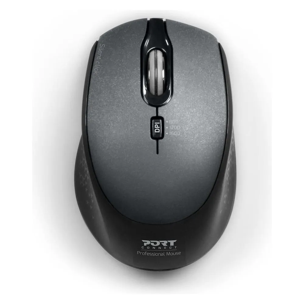 Maus Port Designs PORT Connect 900713 Kabellos Ambidextrisch Schwarz 2.4 GHz