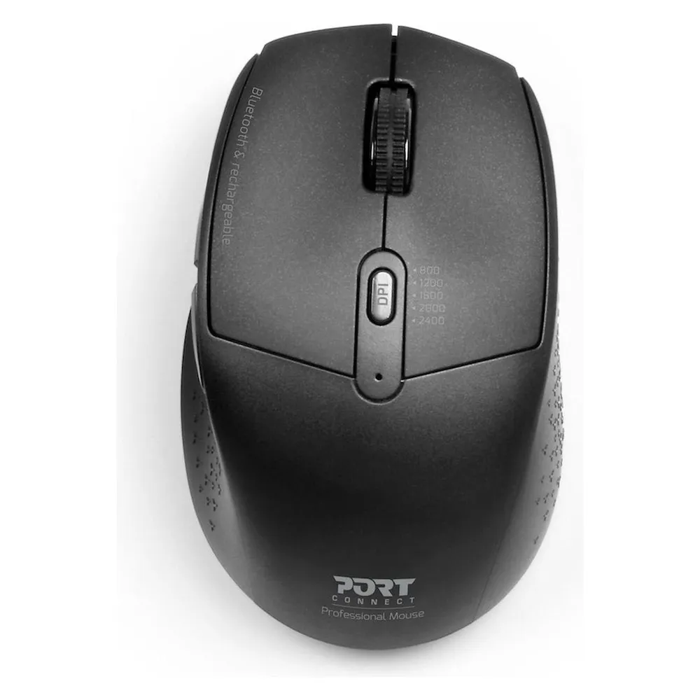 Ratón Port Designs 900715 Bluetooth 2.4GHz 2400DPI Schwarz Ergonomisch